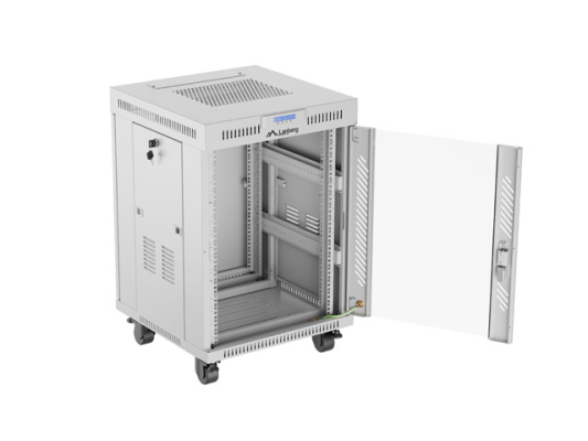 Lanberg | Rack cabinet 19" free-standing 15U / 600x600 (flat pack) with glass door, LCD | FF01-6615-12SL | Grey