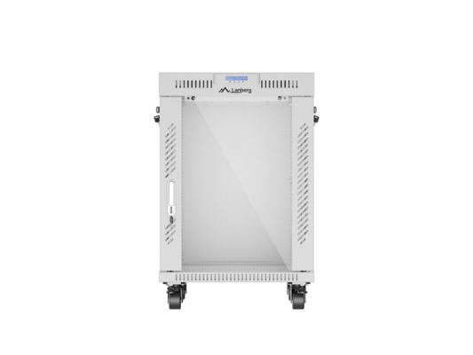 Lanberg | Rack cabinet 19" free-standing 15U / 600x600 (flat pack) with glass door, LCD | FF01-6615-12SL | Grey