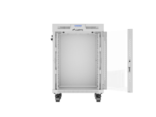 Lanberg | Rack cabinet 19" free-standing 15U / 600x600 (flat pack) with glass door, LCD | FF01-6615-12SL | Grey