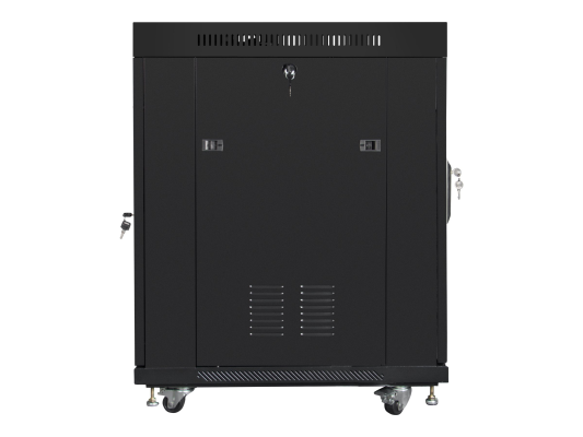 Lanberg | Rack cabinet 19" free-standing 15U / 600x800 (flat pack) with glass door, LCD | FF01-6815-12BL | Black