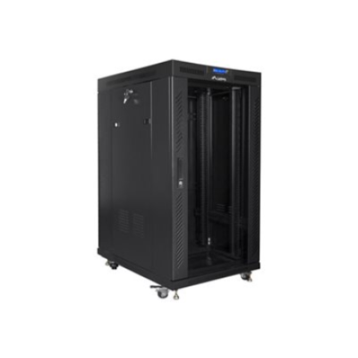 Lanberg | Rack cabinet 19" free-standing 22U / 800x1000 (flat pack) with glass door | FF01-8022-12BL | Black