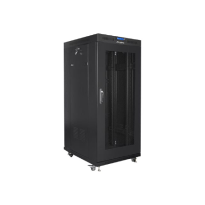 Lanberg | Rack cabinet 19" free-standing 22U / 800x800 (flat pack) with glass door, LCD | FF01-8822-23BL | Black