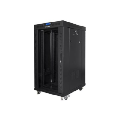 Lanberg | Rack cabinet 19" free-standing 22U / 800x800 (flat pack) with glass door, LCD | FF01-8822-12BL | Black