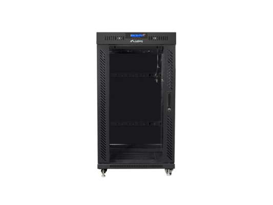 Lanberg | Rack cabinet 19" free-standing 22U / 800x800 (flat pack) with glass door, LCD | FF01-8822-12BL | Black