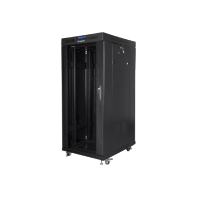 Lanberg | Rack cabinet 19" free-standing 27U / 600x800 (flat pack) with glass door, LCD | FF01-6827-12BL | Black