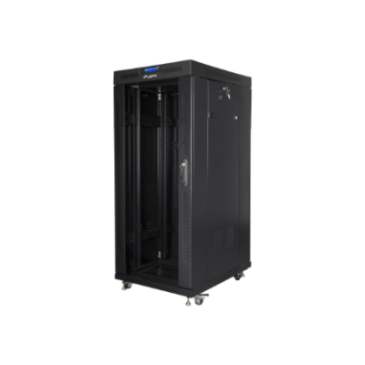 Lanberg | Rack cabinet 19" free-standing 27U / 800x1000 (flat pack) with glass door, LCD | FF01-8027-12BL | Black