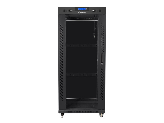 Lanberg | Rack cabinet 19" free-standing 27U / 800x1000 (flat pack) with glass door, LCD | FF01-8027-12BL | Black
