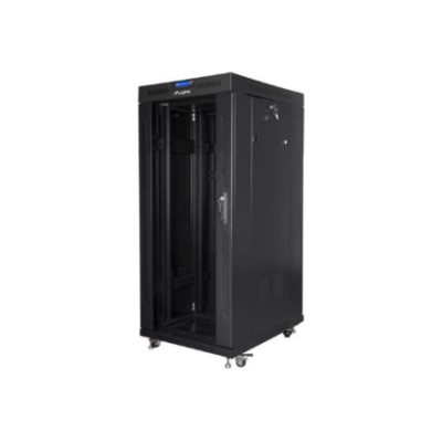 Lanberg | Rack cabinet 19" free-standing 27U / 800x1200 (flat pack) with glass door, LCD | FF01-8227-12BL | Black