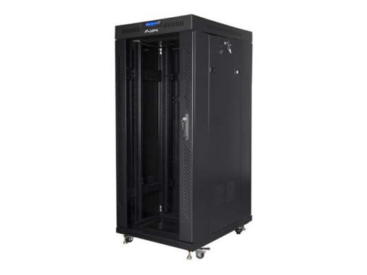 Lanberg | Rack cabinet 19" free-standing 27U / 800x1200 (flat pack) with glass door, LCD | FF01-8227-12BL | Black