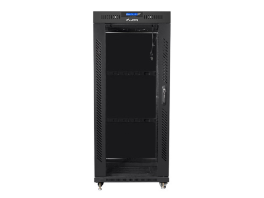 Lanberg | Rack cabinet 19" free-standing 27U / 800x1200 (flat pack) with glass door, LCD | FF01-8227-12BL | Black