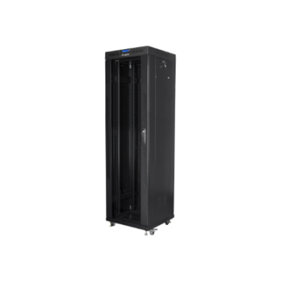 Lanberg | Rack cabinet 19" free-standing 42U / 600x600 (flat pack) with glass door lCD V2 | FF01-6642-12BL | Black