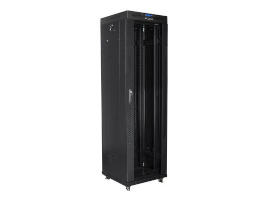 Lanberg | Rack cabinet 19" free-standing 42U / 600x600 (flat pack) with glass door lCD V2 | FF01-6642-12BL | Black