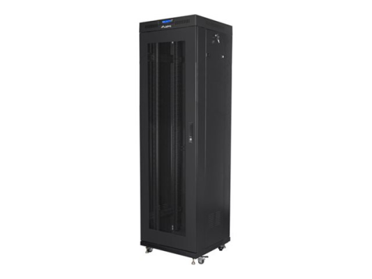 Lanberg | Rack cabinet 19" free-standing 42U / 600x600 (flat pack) with mesh door, LCD | FF01-6642-23BL | Black