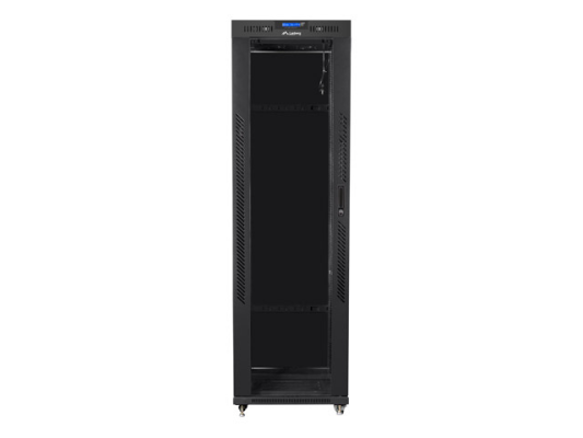 Lanberg | Rack cabinet 19" free-standing 42U / 600x800 (flat pack) with glass door, LCD | FF01-6842-12BL | Black