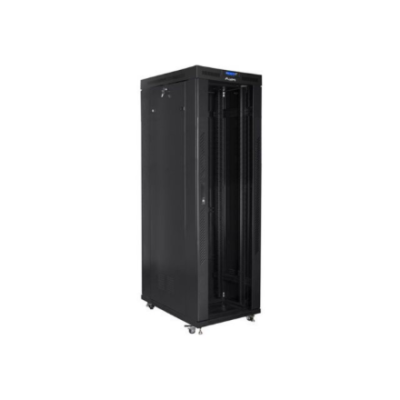Lanberg | Rack cabinet 19" free-standing 42U / 800x1000 (flat pack) with glass door, LCD | FF01-8042-12BL | Black