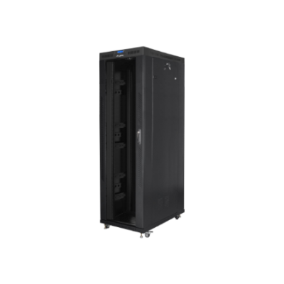 Lanberg | Rack cabinet 19" free-standing 42U / 800x1200 (flat pack) with glass door, LCD | FF01-8242-12BL | Black