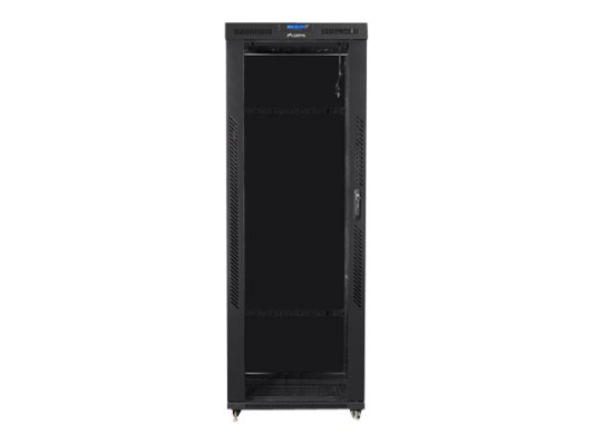 Lanberg | Rack cabinet 19" free-standing 42U / 800x800 (flat pack) with glass door, LCD | FF01-8842-12BL | Black