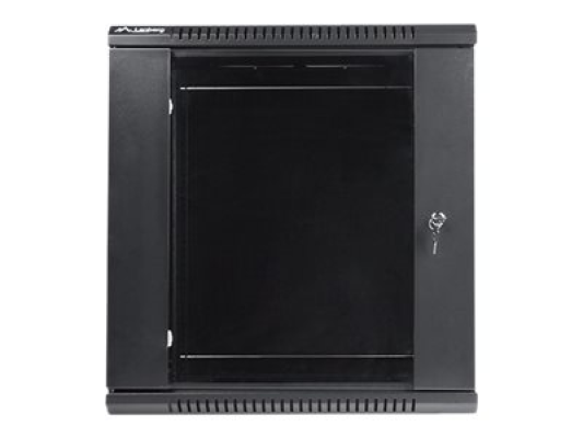Lanberg | Rack cabinet 19" wall-mount 12U / 600x450 (flat pack) with glass door | WF01-6412-10B | Black