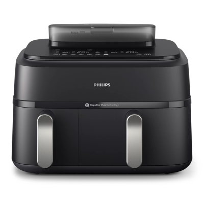 Philips | Dual Basket Airfryer | NA551 / 00 5000 Series | Power 2750 W | Capacity 9 L | RapidAir Plus and Air Steam | Black