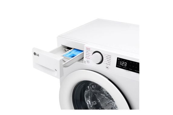 LG Washing Machine | F2WR509SWW | Energy efficiency class A | Front loading | Washing capacity 9 kg | 1200 RPM | Depth 48 cm | Width 60 cm | Display | LED | Steam function | Direct drive | White
