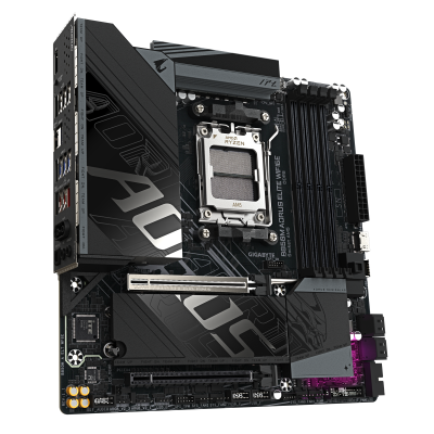 Gigabyte B850M A ELT WF6E | Processor family AMD | Processor socket AM5 | DDR5 | Supported hard disk drive interfaces SATA, M.2 | Number of SATA connectors 4
