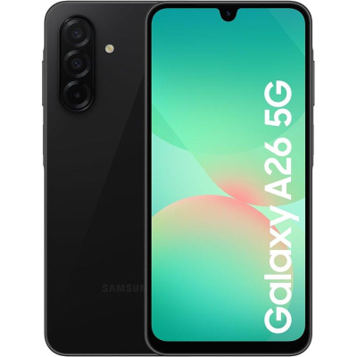 Samsung Galaxy | A26 (A266) | Black | 6.7 " | Super AMOLED | 1080 x 2340 pixels | Internal RAM 6 GB | 128 GB | Dual SIM | 5G | Main camera resolution 50+8+2 MP | Secondary camera resolution 13 MP | Android | 15 | 5000 mAh