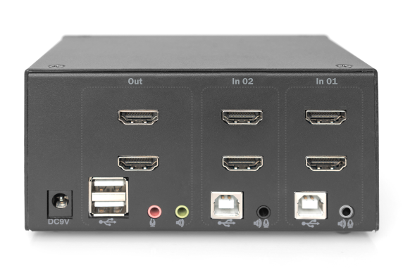 Digitus KVM Switch, 2 Port, Dual Display, 4K, HDMI | DS-12860