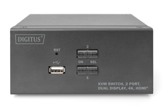 Digitus KVM Switch, 2 Port, Dual Display, 4K, HDMI | DS-12860