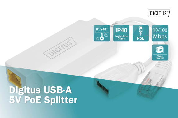 Digitus | USB-A 5V PoE Splitter | DN-95208