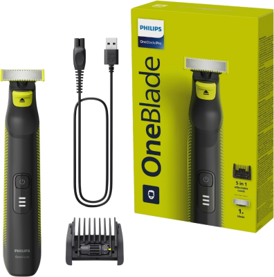 Philips OneBlade Pro Face and Body QP6506 / 15, 5-in-1 Adjustable comb, Wet and Dry use, LED digital display | Philips