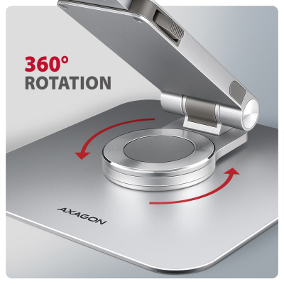 AXAGON Desk Mount | STND-LR stand with 360° rotation for laptops and tablets | Adjustable Height, Angle | 10-17.3 " | Aluminum