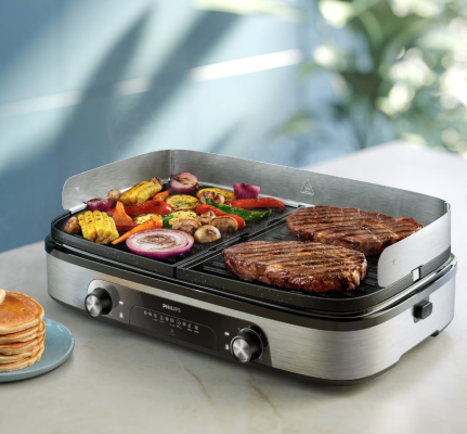 Philips HD6222 / 90 Table Grill, Black / Stainless Steel | Philips
