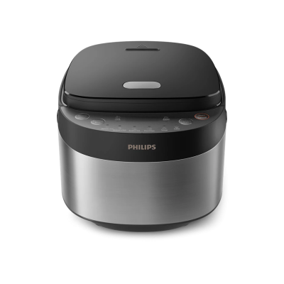Philips Mini rice cooker | HD3093 / 80 3000 series | 600 W | 0.85 L | Number of programs 8 | Black / Stainless Steel