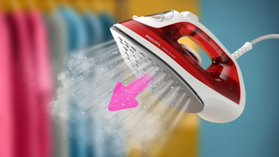 Philips Steam Iron | DST2010 / 40 2000 Series | Steam Iron | 2000 W | Water tank capacity 250 ml | Continuous steam 25 g / min | Steam boost performance 100 g / min | Red