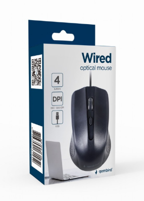 Gembird Optical Mouse | MUS-4B-01L | Wired | USB | Black