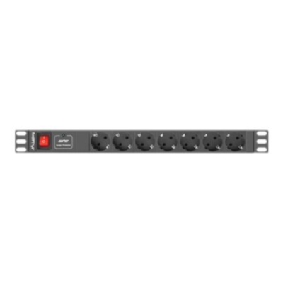 Lanberg Power Distribution unit (PDU) 19" 1U 16A 2m 7X Schuko oulets | PDU-07F-0200-BK