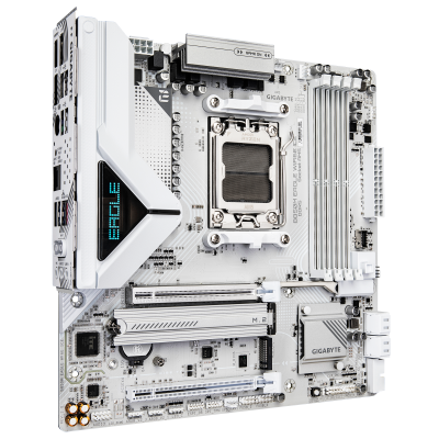 Gigabyte B850M EAGLE WF6E ICE | Processor family AMD | Processor socket AM5 | DDR5 | Supported hard disk drive interfaces SATA, M.2 | Number of SATA connectors 4