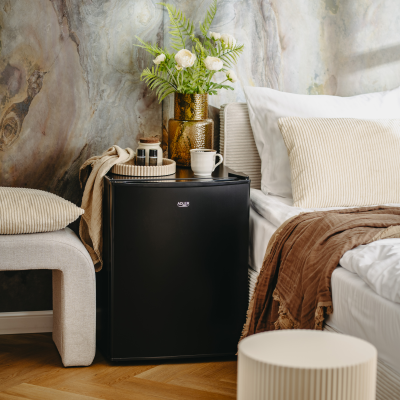 Adler Refrigerator | AD 8097 | Energy efficiency class E | Free standing | Larder | Height 63.2 cm | Fridge net capacity 58 L | 39 dB | Black