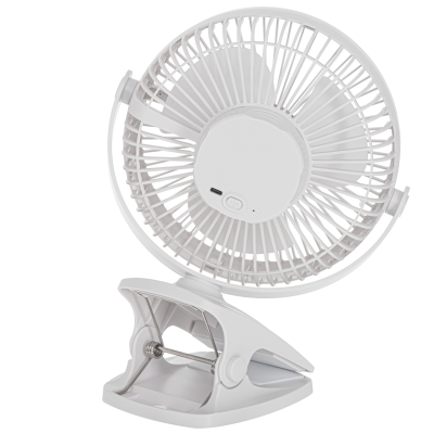Adler Rechargeable Clip-on Desk Fan | AD 7342 | Table Fan | White | Diameter 15.5 cm | Number of speeds 3 | Oscillation | 5 W