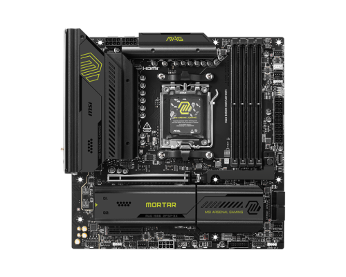 MSI MAG B850M MORTAR WIFI | Processor family AMD | Processor socket AM5 | DDR5 | Supported hard disk drive interfaces SATA, M.2 | Number of SATA connectors 4