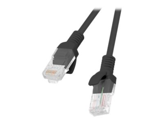 Lanberg | Patch cable - CAT 6 | RJ-45 - male | RJ-45 - male | 1 m | Black | RAL 9004