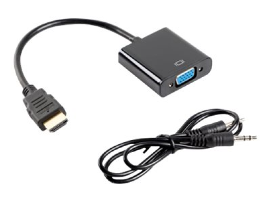 Lanberg HDMI, Mini Jack 3.5 mm, VGA Adapter | AD-0017-BK | 20 m