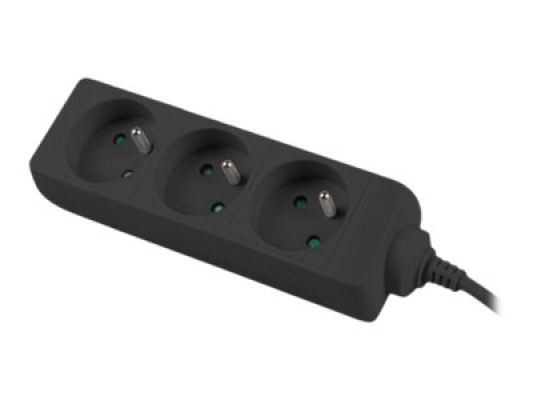 Lanberg Cable Power Strip, 3X French Outlets Quality-Grade Copper, 1.5 m | PS0-03E-0150-BK