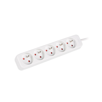 Lanberg Cable Power Strip, 5X French Outlets Quality-Grade Copper, 1.5 m | PS0-05E-0150-W