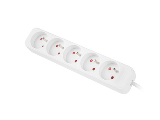 Lanberg Cable Power Strip, 5X French Outlets Quality-Grade Copper, 1.5 m | PS0-05E-0150-W