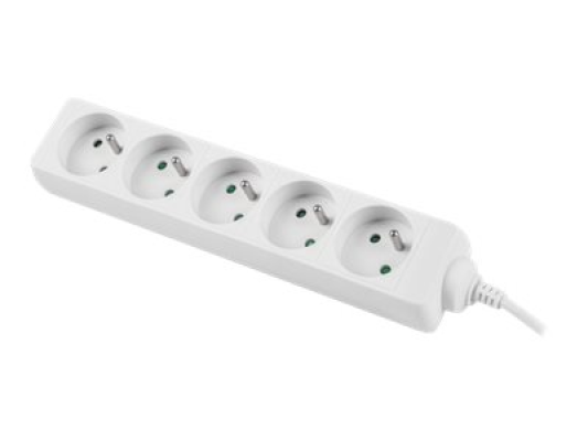Lanberg Cable Power Strip, 5X French Outlets Quality-Grade Copper, 1.5 m | PS0-05E-0150-W