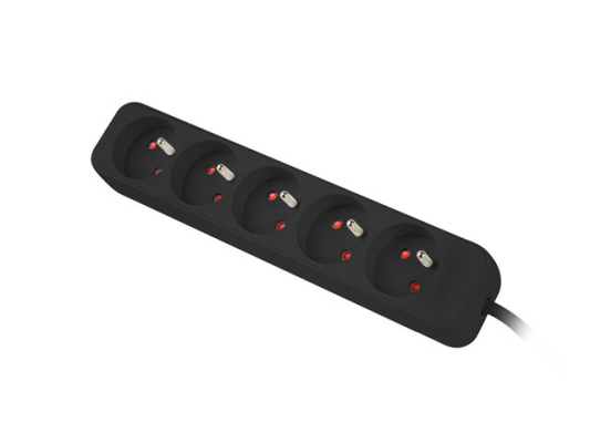 Lanberg Cable Power Strip, 5X French Outlets Quality-Grade Copper, 3 m | PS0-05E-0300-BK