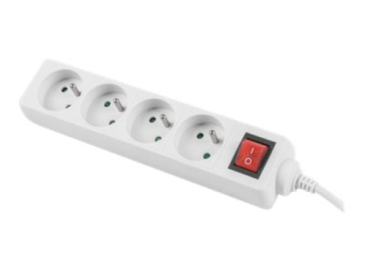 Lanberg Cable Power Strip, 4X French Outlets with Switch, Quality-Grade Copper, 1.5 m | PS1-04E-0150-W