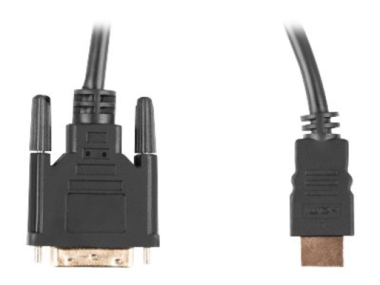 Lanberg HDMI to DVI-D Cable Dual Link with Gold-Plated 4K Connectors | CA-HDDV-20CU-0018-BK | HDMI to DVI-D | 1.8 m