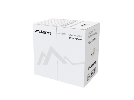 Lanberg | LAN Cable Cat.6 UTP, Solid CU Fluke Passed | LCU6-12CU-0305-S | 305 m | Grey